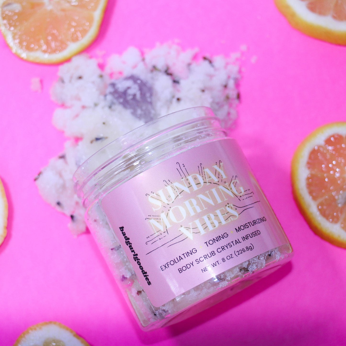 Sunday Morning Vibes Lemon & Lavender Crystal Infused Scrub
